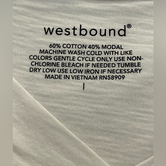 Westbound Short Sleeve White Relaxed V
Neck T-shirt Tunic Large - Picture 6 of 6